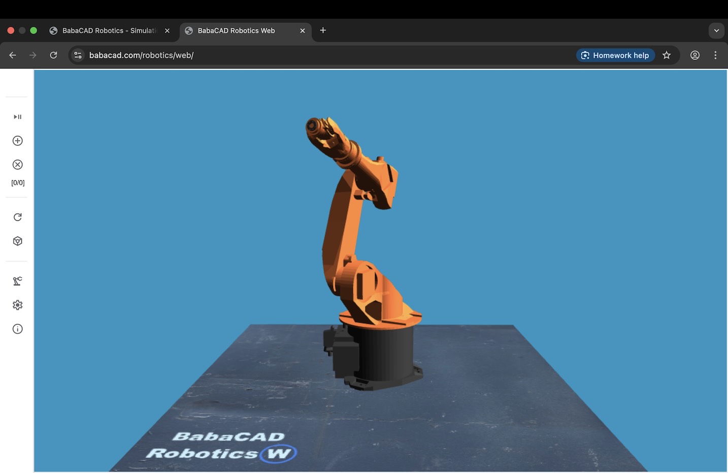 Industrial robot web simulator