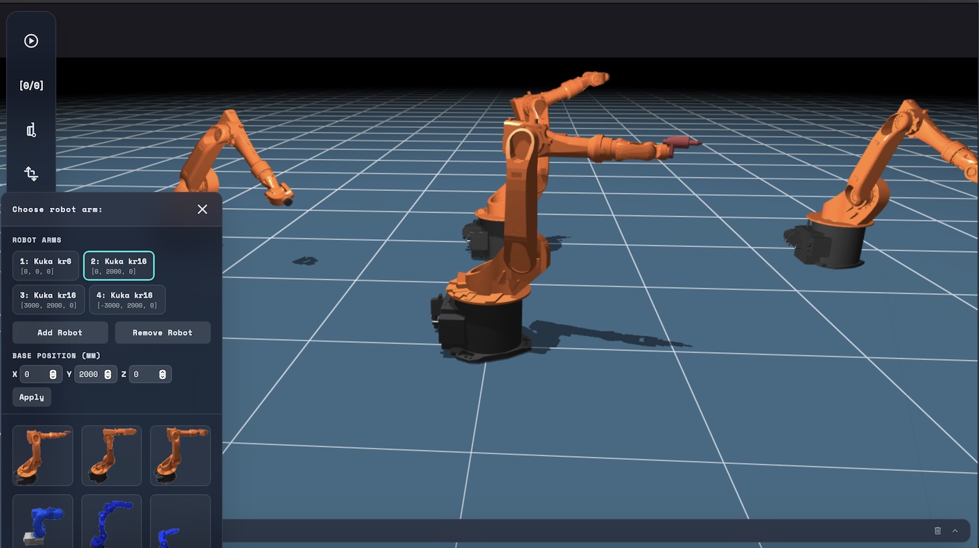 Two robot arms in one scene, driven by a plugin
